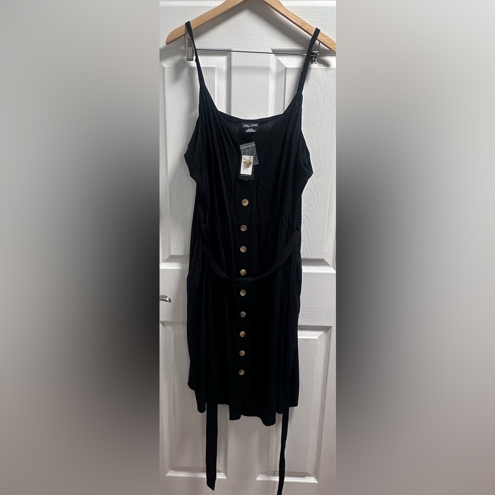 City chic Button-Front Black Women’s Dress